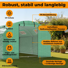 Ikodm Foliengewächshaus Gewächshaus PE 140g/m²
