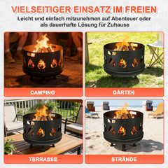 Ikodm Funkenschutz Feuerschale 4-teilig Steckbar