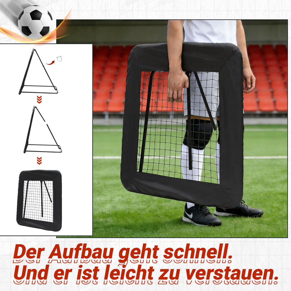 Ikodm Klappbares Fußball Rebounder-Netz mit Ziel – Rückprallwand fürs Training