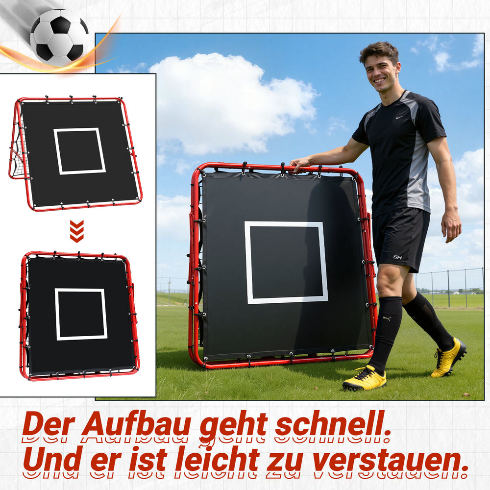Ikodm Klappbares Fußball Rebounder-Netz mit Ziel – Rückprallwand fürs Training