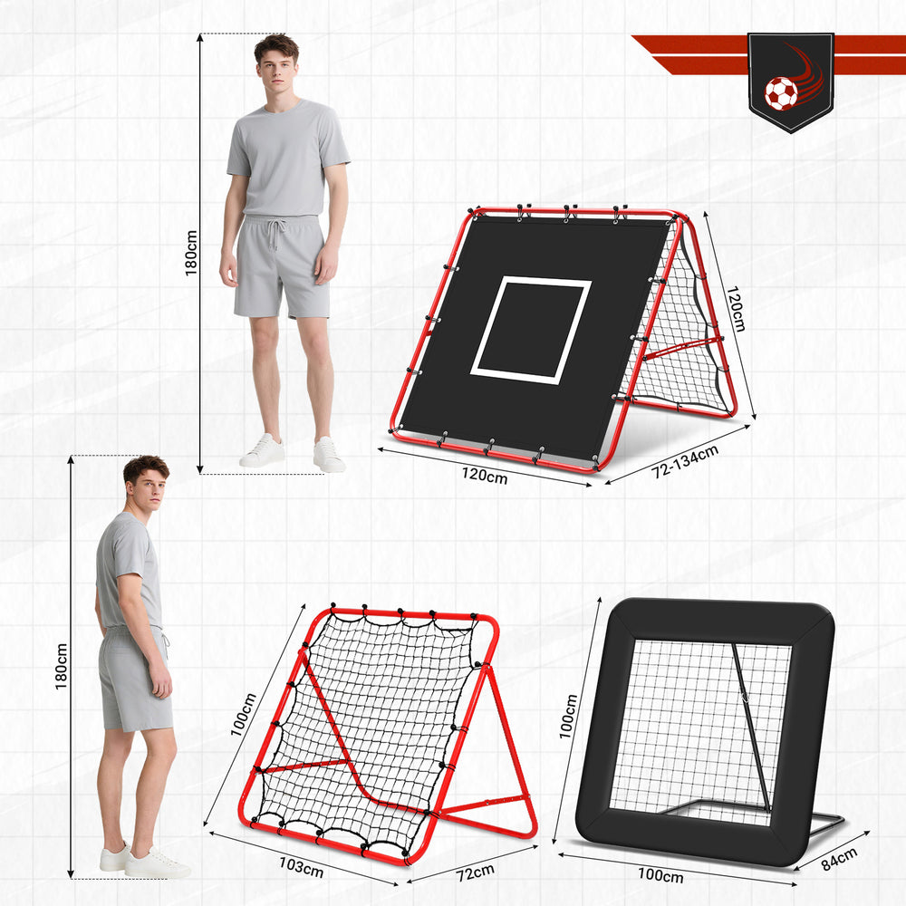 Ikodm Klappbares Fußball Rebounder-Netz mit Ziel – Rückprallwand fürs Training