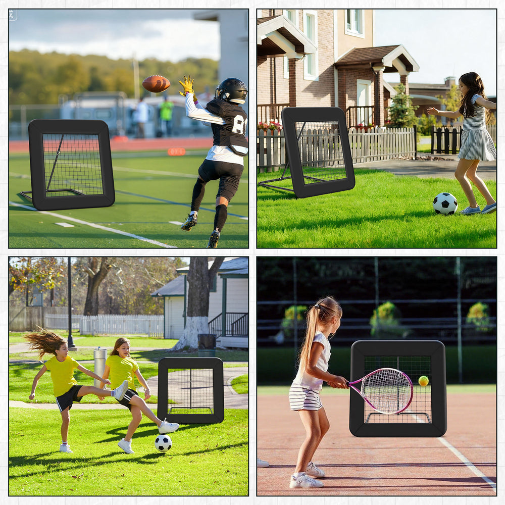 Ikodm Klappbares Fußball Rebounder-Netz mit Ziel – Rückprallwand fürs Training
