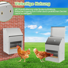 Ikodm Hühner Futterautomat Edelstahl 5kg/15kg