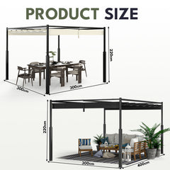 Ikodm Gartenpavillon Komplettset mit Gestell & Dach, verschiedene Größen