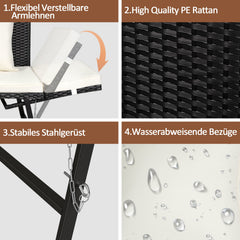 Ikodm Gartensofa Sitzmöbel Polyrattan Gartenbank
