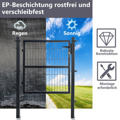 Ikodm Gartentor Gartentür Anthrazit Inkl. Schloss