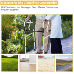 Ikodm Klappbarer Gehwagen für Senioren mit 2 Rollen, höhenverstellbar bis 180 kg