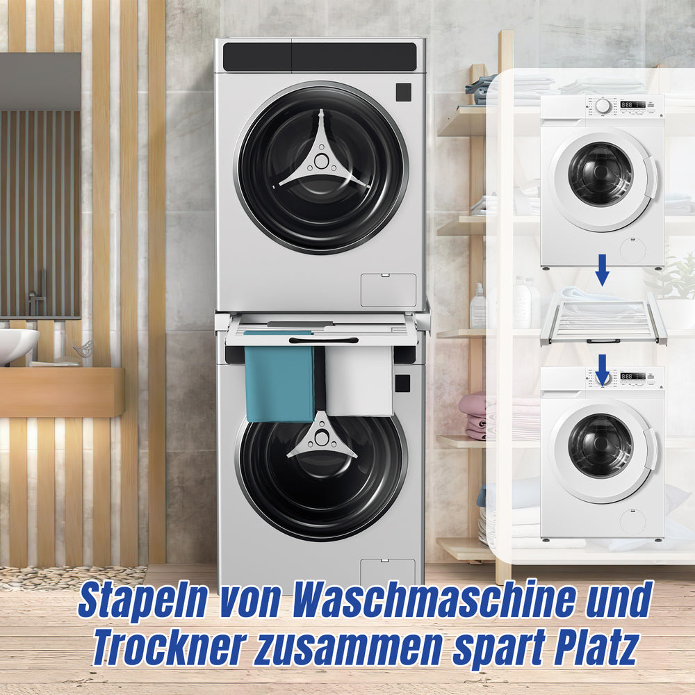 Ikodm Universal Zwischenbaurahmen für Waschmaschine & Trockner mit Handtuchhalter