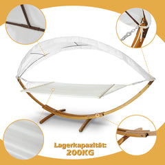Ikodm Hängematte Hammock Holz mit Gestell Sonnendach