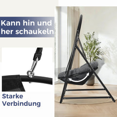 Ikodm Hängesessel Hängematte mit Gestell & Kissen Runder