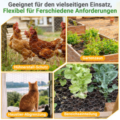 Ikodm Hasendraht Verzinkt Maschendrahtzaun 10m-52m