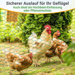 Ikodm Hasendraht Verzinkt Maschendrahtzaun 10m-52m