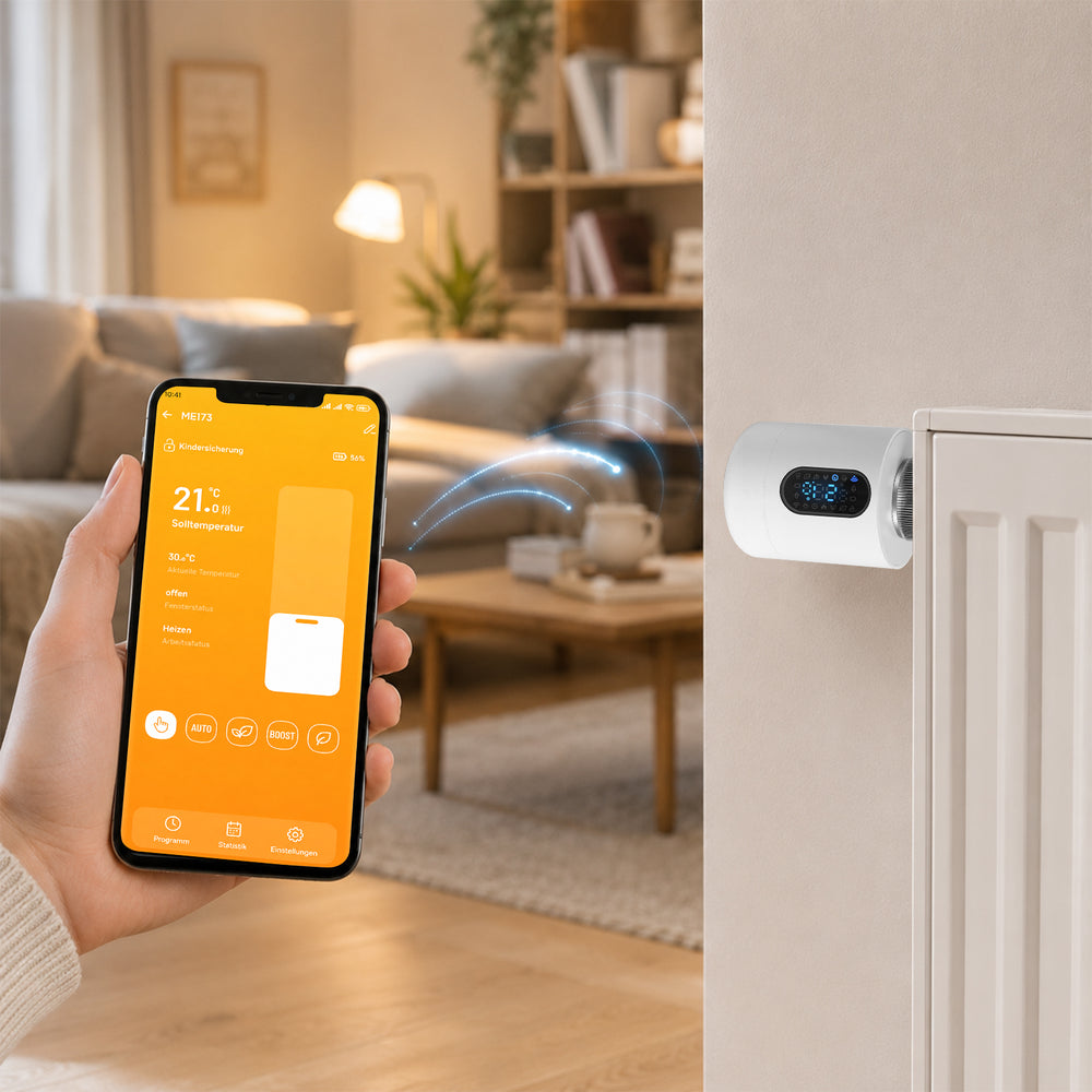 Ikodm Smartes Heizkörperthermostat mit WLAN, App-Steuerung ohne Hub