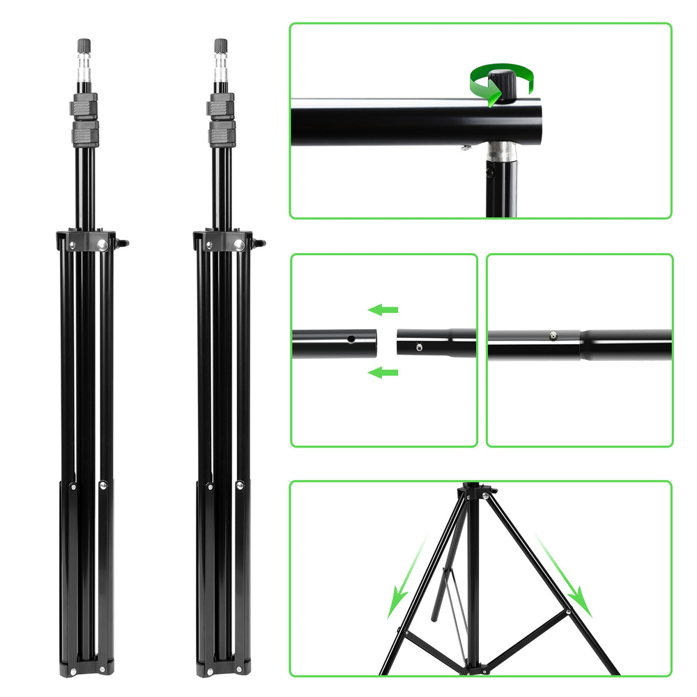 Ikodm Verstellbares Fotostudio Hintergrundsystem mit 3 Hintergründen
