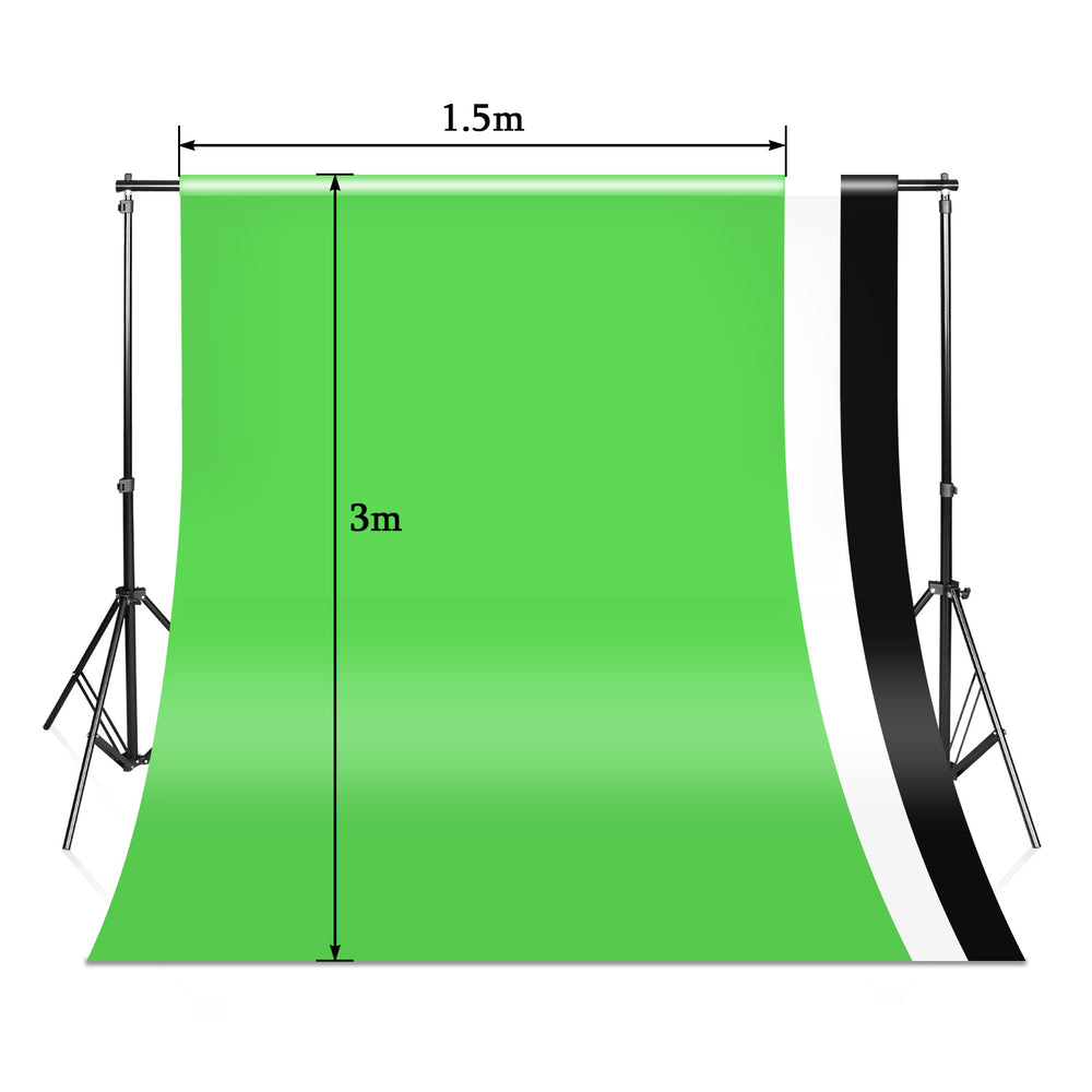 Ikodm Verstellbares Fotostudio Hintergrundsystem mit 3 Hintergründen