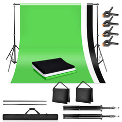 Ikodm Verstellbares Fotostudio Hintergrundsystem mit 3 Hintergründen