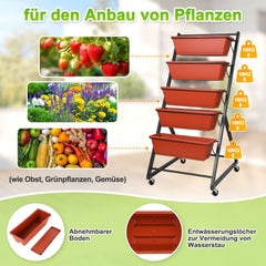 Ikodm Hochbeet Vertikalbeet 5-stöckiges mit Blumenkasten