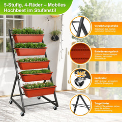 Ikodm Hochbeet Vertikalbeet 5-stöckiges mit Blumenkasten