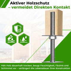 Ikodm 2x Höhenverstellbarer Pfostenträger