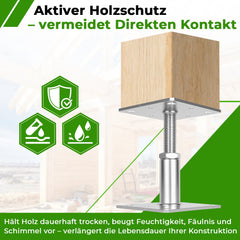Ikodm 2x Höhenverstellbarer Pfostenträger