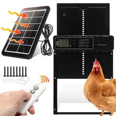 Ikodm Solar Hühnerklappe mit LED, Fernbedienung