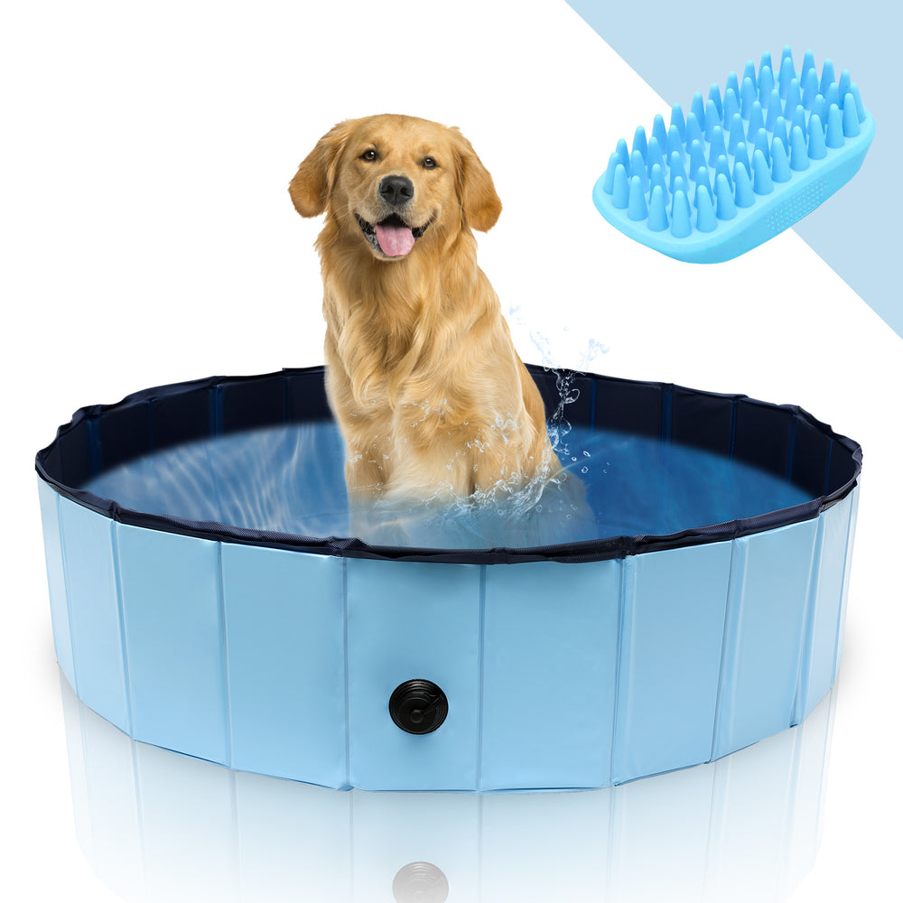 Ikodm Faltbarer Hundepool, rutschfest, mit Reparaturset