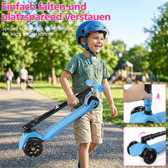 Ikodm Kinderroller Faltbar mit LED Leuchtenden Räder