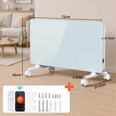 Ikodm Konvektor Heizung, Elektroheizung aus Glas, WLAN-App