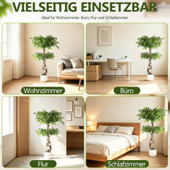 Ikodm Künstlicher Ficusbaum im Topf, pflegeleicht & dekorativ