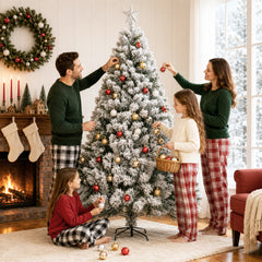 Ikodm Künstlicher Weihnachtsbaum mit Schnee