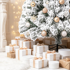 Ikodm Künstlicher Weihnachtsbaum mit Schnee