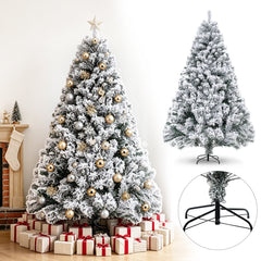 Ikodm Künstlicher Weihnachtsbaum mit Schnee