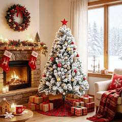 Ikodm Künstlicher Weihnachtsbaum mit Schnee