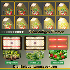 Ikodm LED Pflanzenlampe Grow Light UV IR mit Ständer