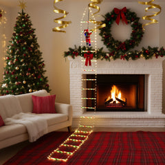 Ikodm 3 Meter LED Weihnachtsmann Leiter Lichterkette