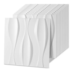 Ikodm 3D Wandpaneele 12 Stück 50x50 cm Linear Weiß