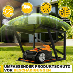 Ikodm Mähroboter Garage Metall mit PC-Dachplatte