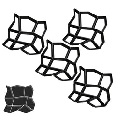 Ikodm Pflasterform DIY Schwarz Kunststoff Pflasterschablone Pflastermacher fachgerechter Außenbereich Trittplatten Gießformen solide und stabil