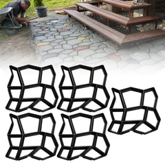 Ikodm Pflasterform DIY Schwarz Kunststoff Pflasterschablone Pflastermacher fachgerechter Außenbereich Trittplatten Gießformen solide und stabil