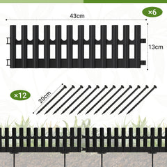 Ikodm 6 Stück Kunststoff-Rasenkanten Beetumrandung & Gartenumrandung für Rasen, Beete und Wege