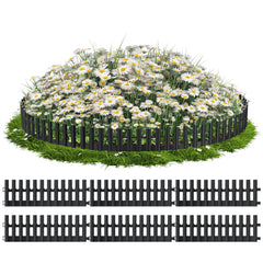 Ikodm 6 Stück Kunststoff-Rasenkanten Beetumrandung & Gartenumrandung für Rasen, Beete und Wege