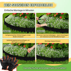 Ikodm Rasenkante Metall mit Sägezähnen 20cm