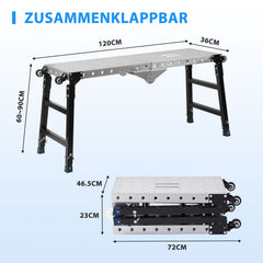 Ikodm Arbeitsplattform höhenverstellbar mit Rollen