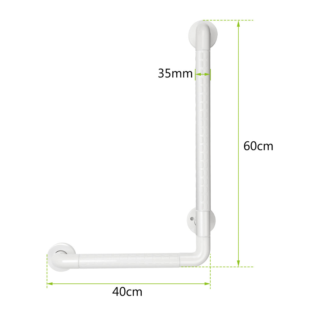 Ikodm L-förmiger Haltegriff aus Edelstahl, rutschfest, 60 × 40 cm