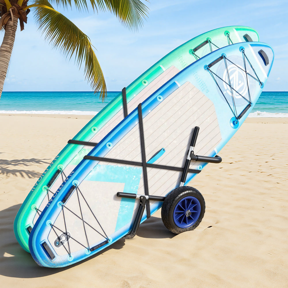 Ikodm SUP Transportwagen mit Luftreifen und Spanngurt für Kajak & Surfbrett