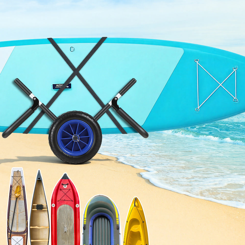 Ikodm SUP Transportwagen mit Luftreifen und Spanngurt für Kajak & Surfbrett
