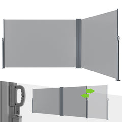 Ikodm Seitenmarkise Sichtschutz Ausziehbar 160/180cm Höhe Doppelseiten