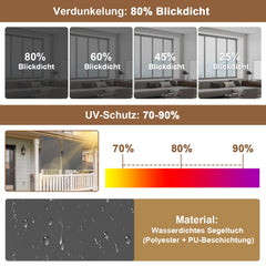 Ikodm Senkrechtmarkise Balkonmarkise Außenrollo