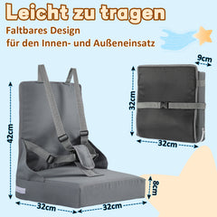 Ikodm Tragbares Sitzkissen Kinder Stuhl, Rutschfeste Baby Sitzerhöhung inklusive Storage Bag