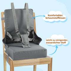 Ikodm Tragbares Sitzkissen Kinder Stuhl, Rutschfeste Baby Sitzerhöhung inklusive Storage Bag